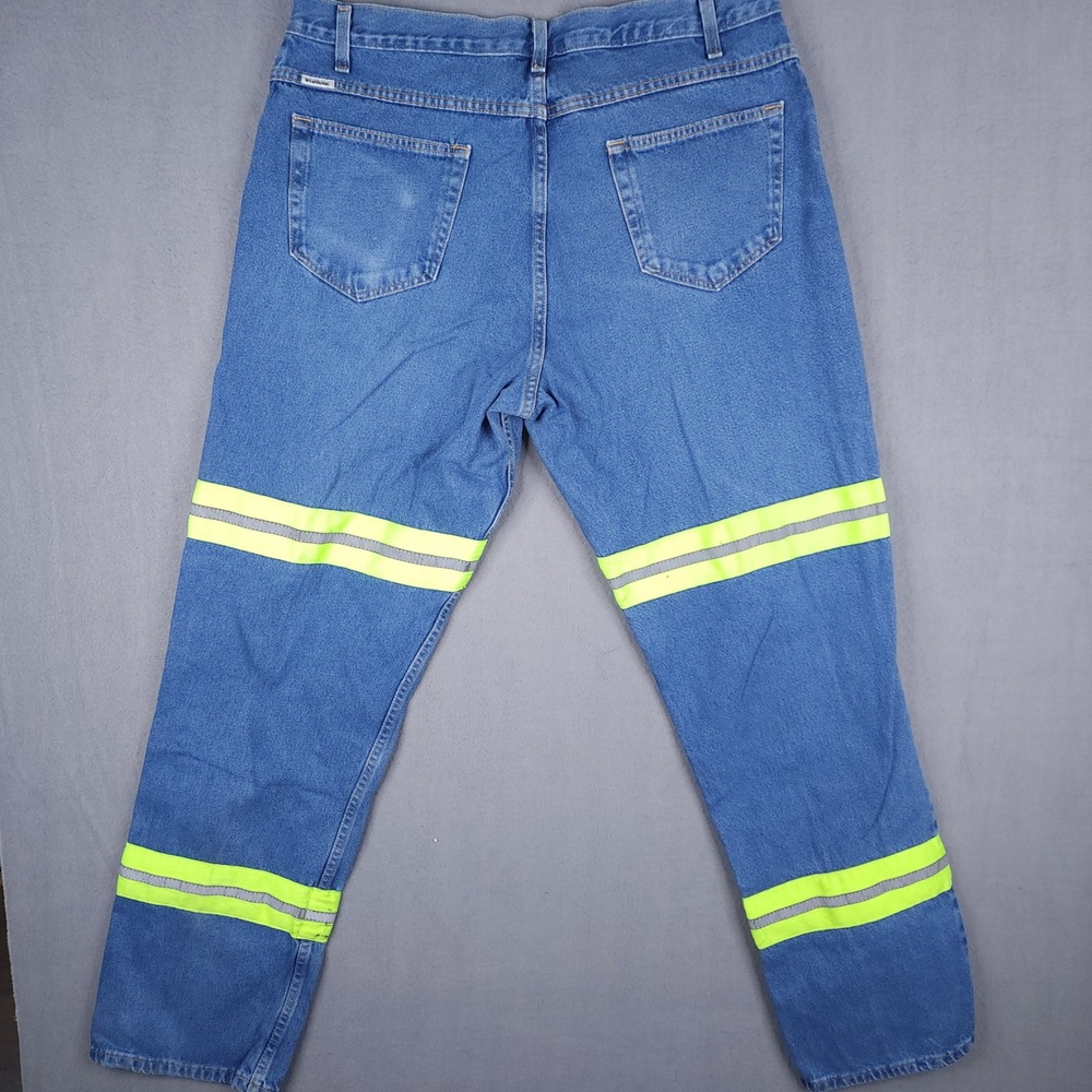 Bulwark Mens 40x34 Blue High Visibility Reflective Workwear Jeans - Picture 12 of 14
